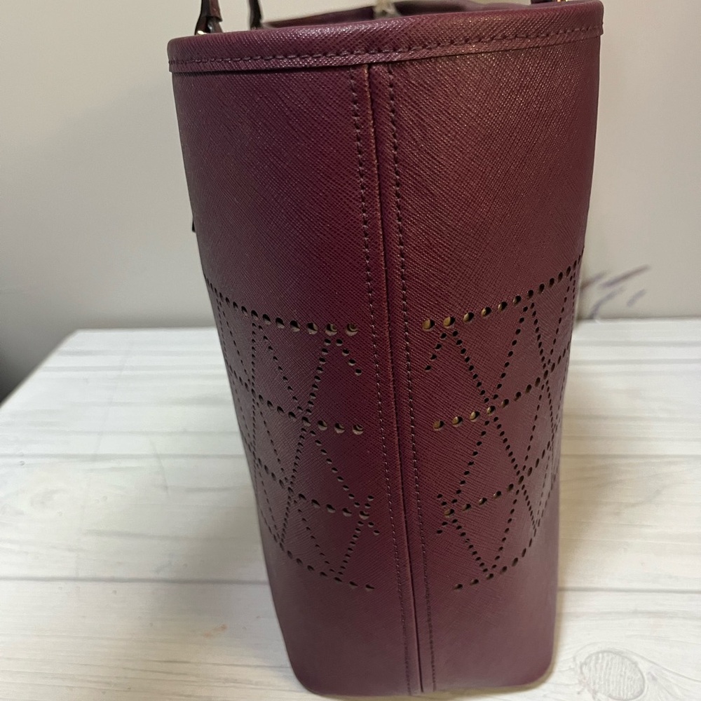 Michael Kors Plum Tote with Gold Accents - Picture 5 of 9